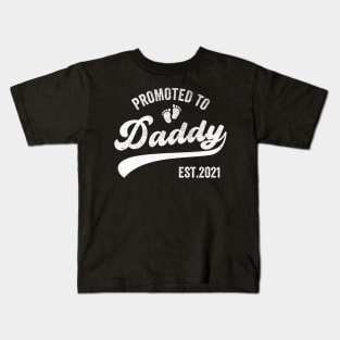 Promoted to Daddy 2021, Funny New Dad Baby Kids T-Shirt